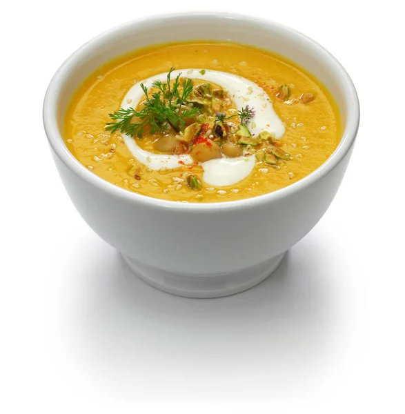 Karotten Tahini Suppe Mit Kichererbsen — Stockfoto