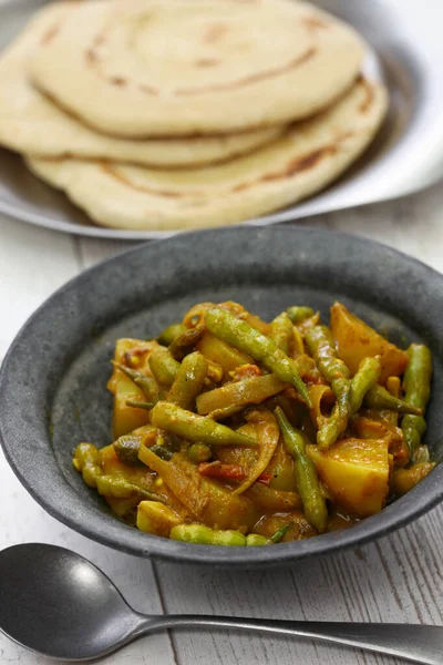 Sengri Aloo Sabzi Simmered Radish Pods Potatoes Spices Indian Cuisine — Stock Photo, Image