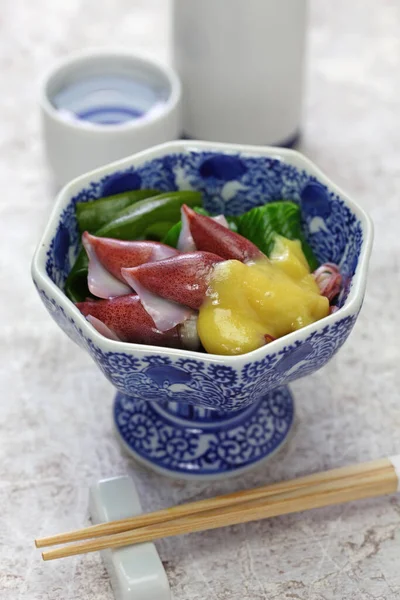 Boiled Firefly Squid Vinegar Miso Japanese Cuisine — Stock Photo, Image