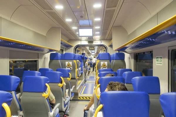 Inside metro train in Naples — Stock Photo, Image