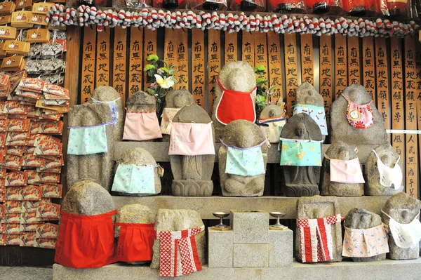 Nara Ιαπωνία Νοέμβριος 2014 Ιαπωνικά Αγάλματα Mizuko Jizo Στο Ναό — Φωτογραφία Αρχείου