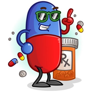 Bir Groovy ürperti hap çizgi film karakteri tutum ile