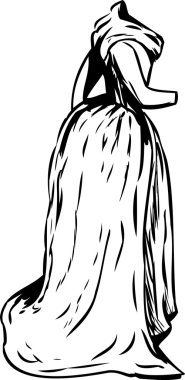 18. yüzyıl dönemi elbise eşarp ile özetlenen