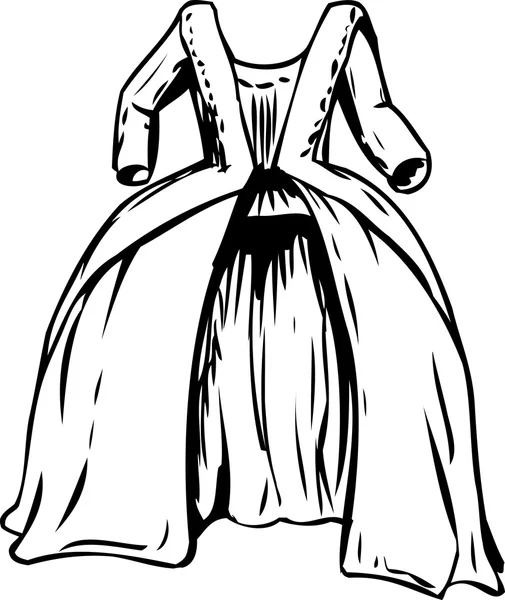 Outined 18o século vestido redondo —  Vetores de Stock