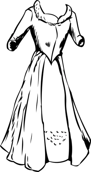 Robe à volants avec jupe à robe ouverte — Image vectorielle