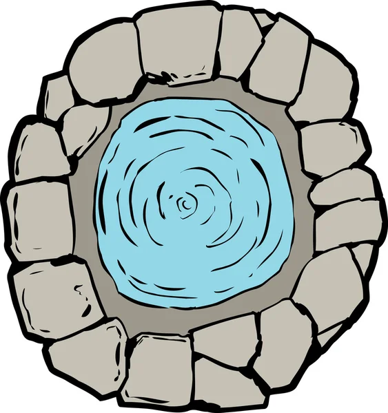 Vieux puits plein d'eau — Image vectorielle