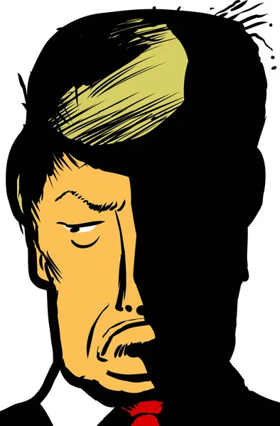 Caricature portrait of Donald Trump pouting — Stock Photo, Image