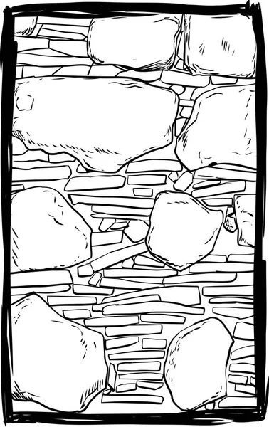 Vieux mur de pierre contour — Image vectorielle