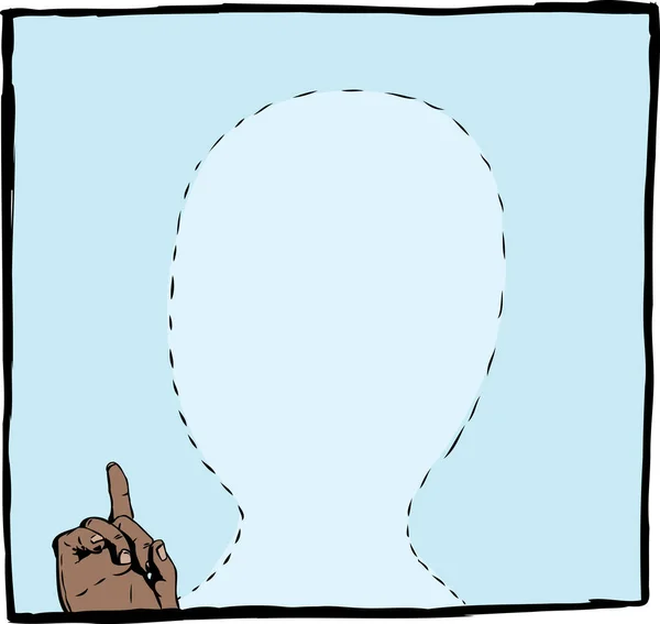 Découper l'espace pour la personne dans un cadre bleu — Image vectorielle