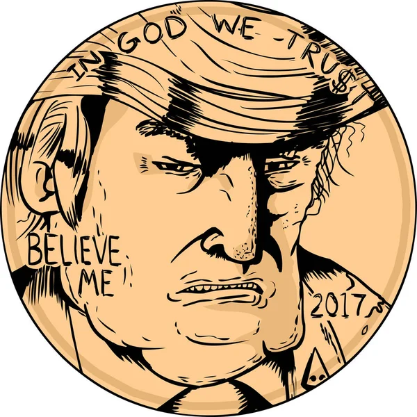 Donald J. Trump v Penny — Stockový vektor