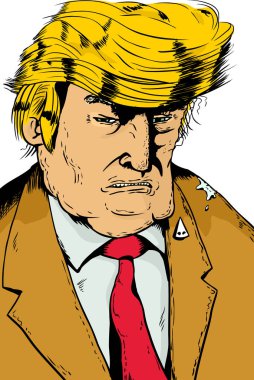 Grumpy Trump with Bird Poop on Shoulder clipart