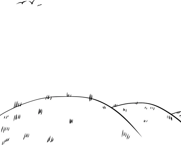 Hintergrund der sanften Hügel als Skizze — Stockvektor