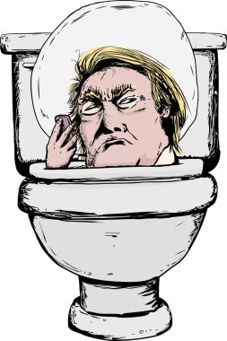 Ciddi Donald Trump ile telefon tuvaletinde