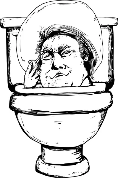 Tuvalet Smirking Donald Trump özetlenen