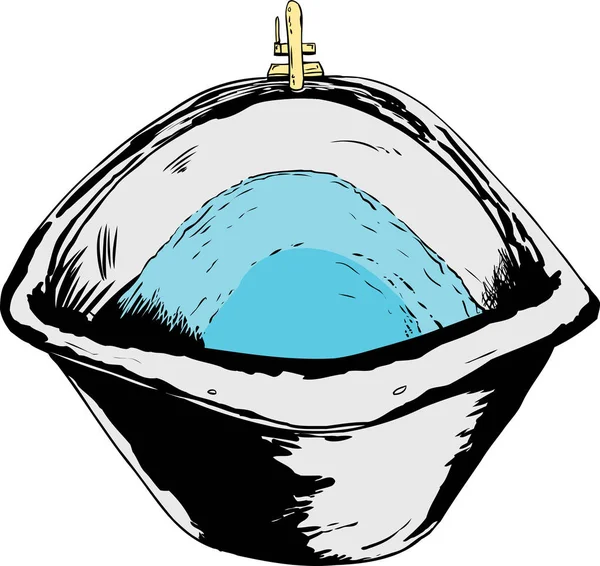 Μπανιέρα γεμάτη νερό σε λευκό φόντο — Διανυσματικό Αρχείο