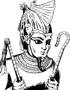 Mısır tanrısı Osirus özetlenen