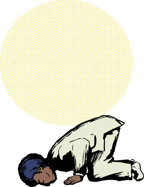 Muslimischer Mann in Sajdah-Gebetsposition — Stockvektor