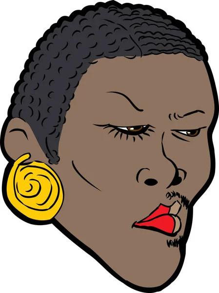 Homme noir avec maquillage sur la moitié du visage — Image vectorielle