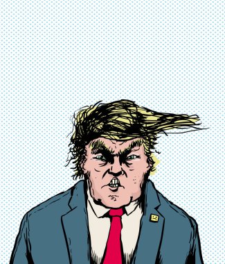 Yana doğru esen deli Trump saç