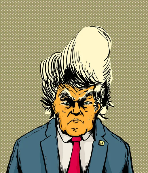 Хмурый оранжевый Дональд Трамп — стоковый вектор