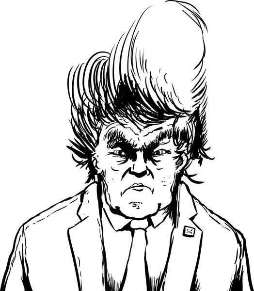 Donald Trump esquissé dans Tacky Hairdo — Image vectorielle