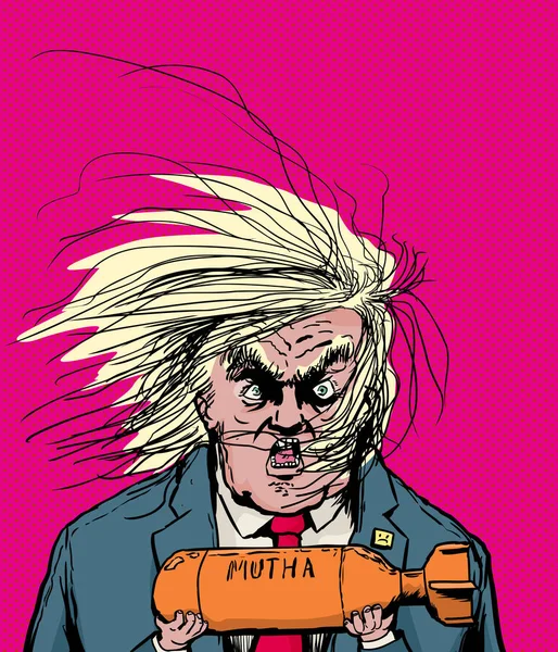 Donald Trump oranje bom Holding — Stockvector