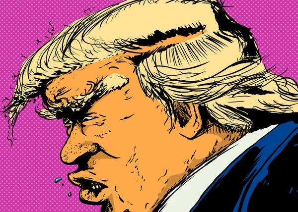Vue latérale de Trump sur rose — Image vectorielle
