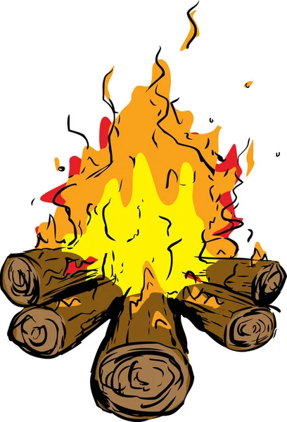 Древесина с горящим пламенем — стоковый вектор