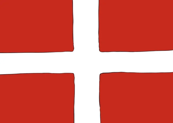 Symmetrical Nordic Cross Flag for Denmark — Stock Vector