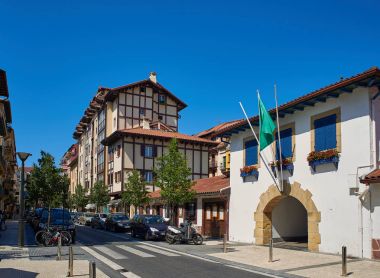Hondarribia, İspanya Gipuzkoa, Bask Ülkesi antika evleri.