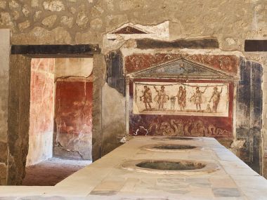 Pompeii, Antik Roma kenti kalıntıları. Pompei, Campania. İtalya.