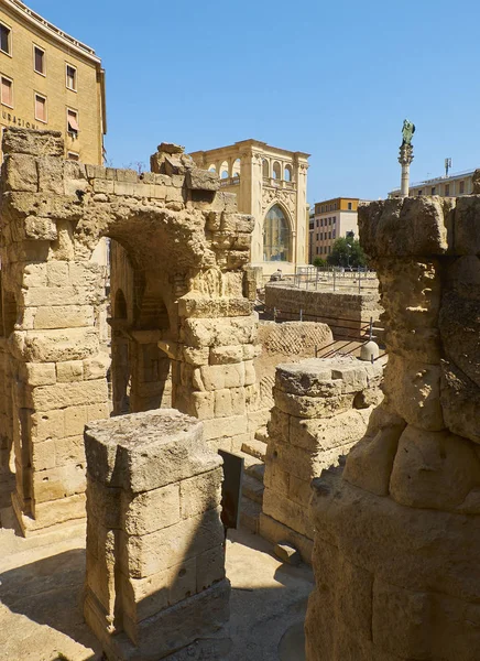 Anfiteatro romano en Piazza Santo Oronzo. Lecce, Italia . — Foto de Stock