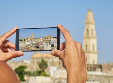 Cattedrale metropolitana di Santa Maria Assunta Katedrali Lecce. Puglia, İtalya.