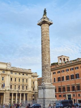 Piazza Colonna Meydanı. Rome, Lazio, İtalya.