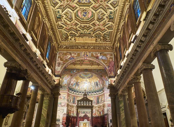 Basilica di Santa Maria in Trastevere. Rome, Lazio, İtalya. — Stok fotoğraf