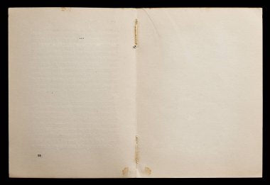 Dokulu sayfaları gösteren antika bir kitap.