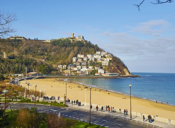 La playa de Ondarreta. San Sebastián, País Vasco. España — Foto de Stock