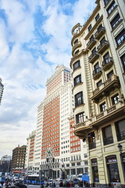 Plaza de Espana Meydanı. Madrid şehir merkezi, İspanya.