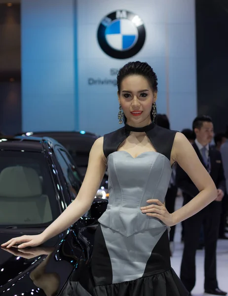 Unidentified female presenter of BMW — Stock Photo, Image