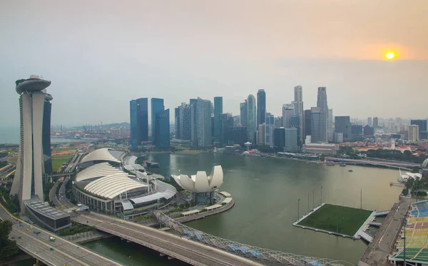 Προβολή της Σιγκαπούρης από Singapore Flyer — Φωτογραφία Αρχείου