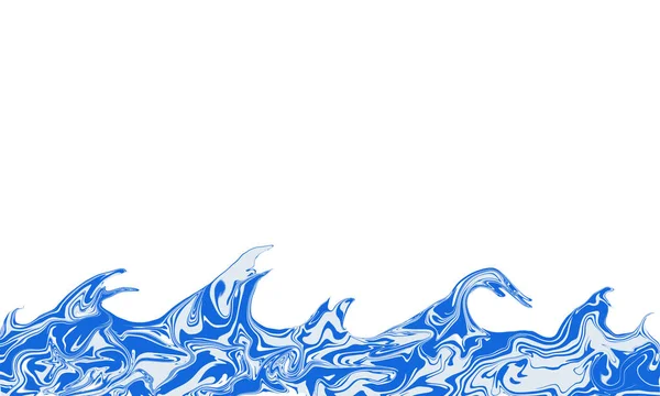 Blue wave abstract on white background with copy space for text