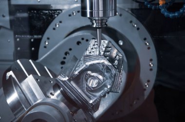 Cnc değirmen makinesi iş parçalarını kesiyor