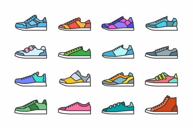 Spor ayakkabı simgeler. vektör