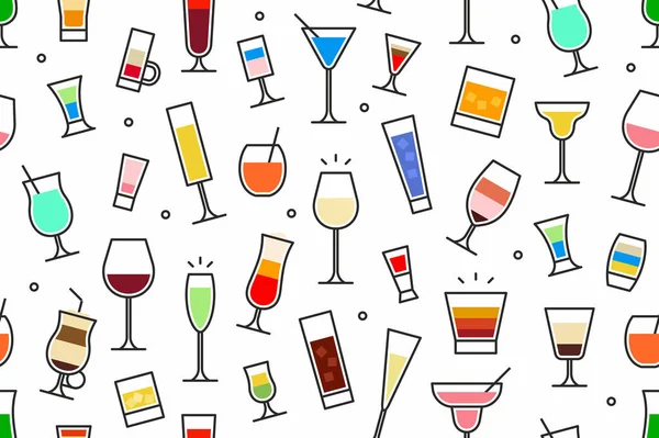 Cocktails motif sans couture — Image vectorielle