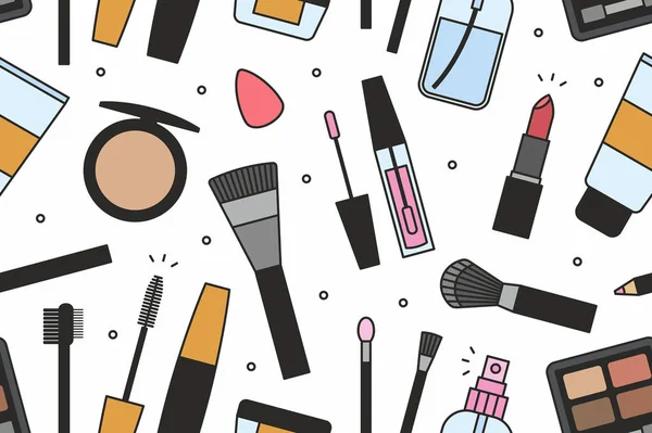 Make-up tools naadloze patroon — Stockvector