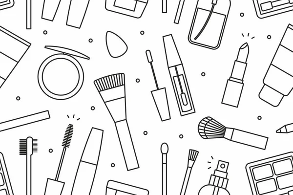 Make-up tools naadloze patroon — Stockvector