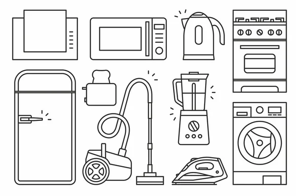 Iconos de electrodomésticos — Vector de stock