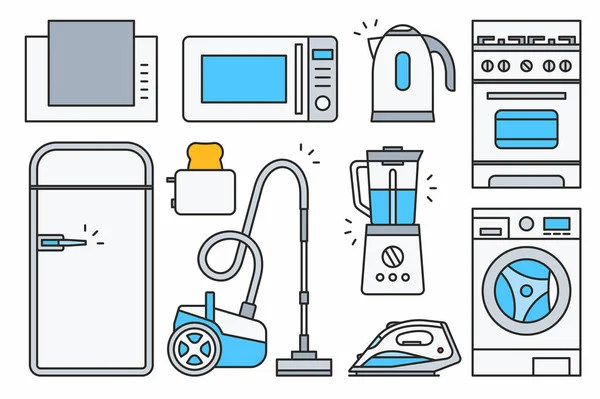 Iconos de electrodomésticos — Vector de stock