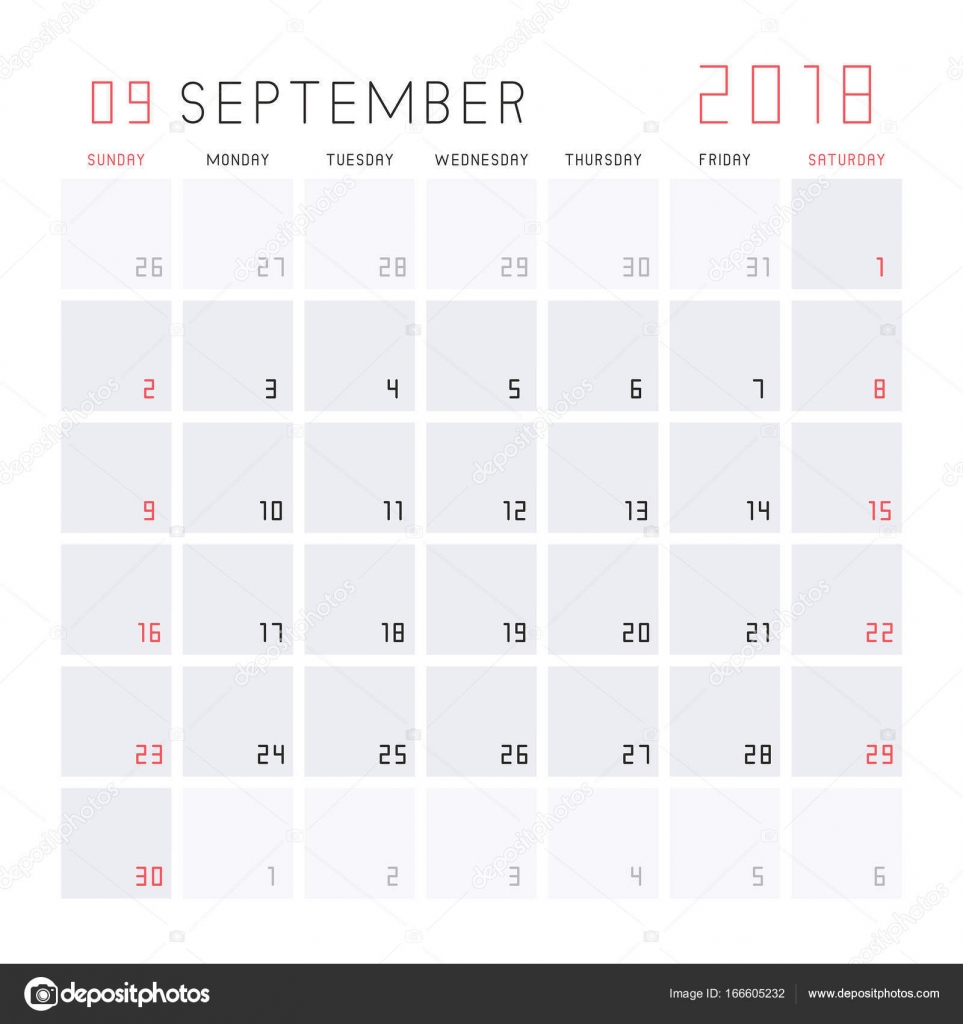 calendario de septiembre 2018