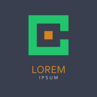 C harfi Logo. Vektör simgesi